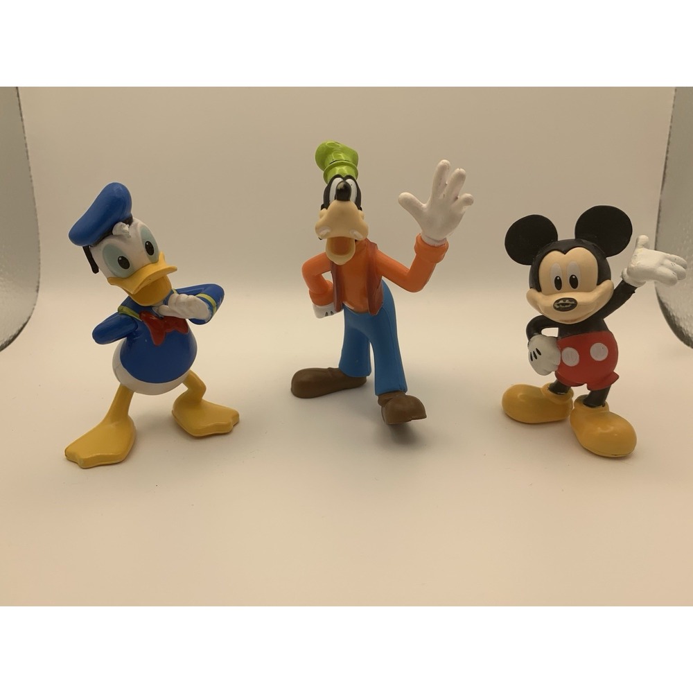 VTG Disney Mickey Mouse Characters Mini Action Figurines Kids Toy 3 Pieces Set